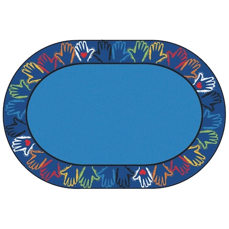 Carpets For Kids 8 x 12 ft. Hands Together Border RugOval 2808